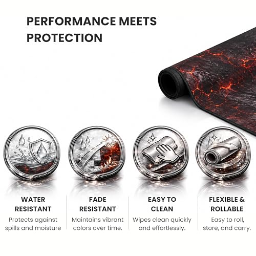 Gaming Mouse Pad XL Desk Mat 35.4x15.7 Inches – Large Mouse Mat with Non-Slip Rubber Base, Smooth Surface for Work & Play, Extended Desk Pad for Office or Gaming Setup