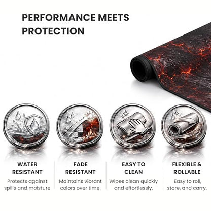 Gaming Mouse Pad XL Desk Mat 35.4x15.7 Inches – Large Mouse Mat with Non-Slip Rubber Base, Smooth Surface for Work & Play, Extended Desk Pad for Office or Gaming Setup