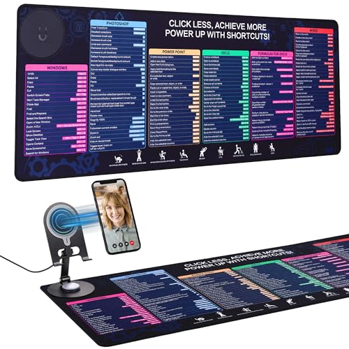 Wireless Charging Mouse Pad with Phone Holder Gaming Mousepad Desk Mat 15W Qi Fast Charging Pad Ultra-Smooth Surface Non-Slip Extended Premium Black Computer Keyboard Mat for MacBook PC Laptop - color: Holder -Charging
