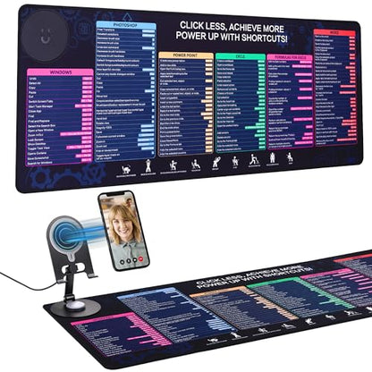 Wireless Charging Mouse Pad with Phone Holder Gaming Mousepad Desk Mat 15W Qi Fast Charging Pad Ultra-Smooth Surface Non-Slip Extended Premium Black Computer Keyboard Mat for MacBook PC Laptop - color: Holder -Charging