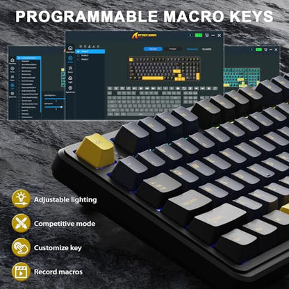 ATTACK SHARK X98 Wireless Mechanical Keyboard,Tri-Mode BT5.0/2.4GHz/USB-C Hot-Swappable,Gasket Mount with Pre-lubed Linear Switches,PBT Keycaps,RGB Backlit Gaming Keyboard for PC/Tablet/PS5/Xbox - color: Starry Black