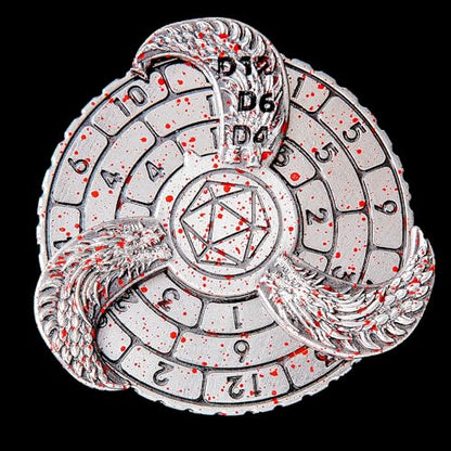 7-in-1 Spinner DND Dice Set, Rotate Metal Rotate Dungeons and Dragons DND Compass Dice, Cool RPG Role Playing Table Game Dice(Blood) - color: Black Blue