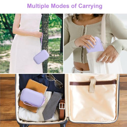 Canboc Carrying Case for PowerShot G7 X Mark III/ G7X Mark II Digital 4K Vlogging Camera, SX740 SX730 Camera Bag, Zipper Mesh Pocket fits USB Cable, Batteries, Purple - color: Purple