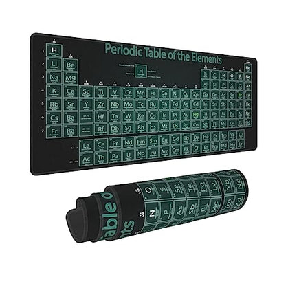 Periodic Mouse Pad XL Extended Desk Mat, Computer Mousepad | Periodic Table Of The Elements Non Slip Rubber, Base Stitched Edge, Gaming Pc Large Mice Pad 31.5 x 11.8 Inch - color: Periodic Table of the Elements