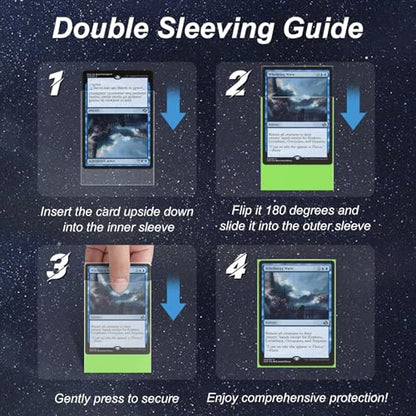 400 Pack Card Sleeves, 200 Matte Green Trading Card Sleeve and 200 Perfect Fit Sleeves Ideal for Double-Sleeving, Compatible with MTG, TCG - color: Green, size: 400 Pack