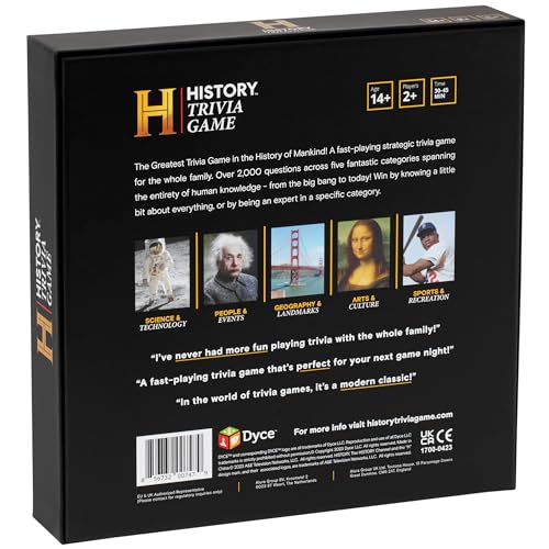 HISTORY Channel Trivia Game – 2000+ General Knowledge Questions | Official HISTORY Channel Trivia Card Game & Party Game for Adults, Families & Board Game Night – Great Gift for Dad & History Buffs