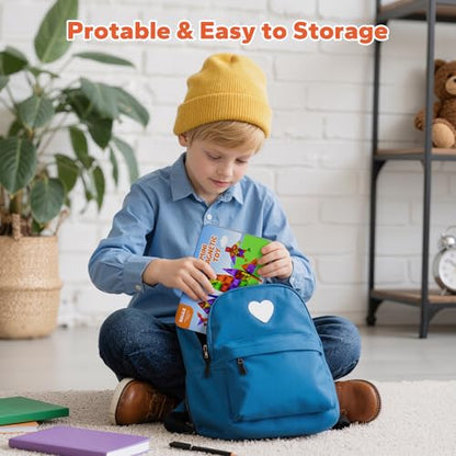 Mini Magnetic Tiles, 45PCS Diamond Pattern Magnetic Tiles Travel Set with Case, Portable Building Toys Creativity Boosting Sensory Toys for Kids Ages 4-8 Toddler Boys Girls Halloween Birthday Gift - style: 45 PCS