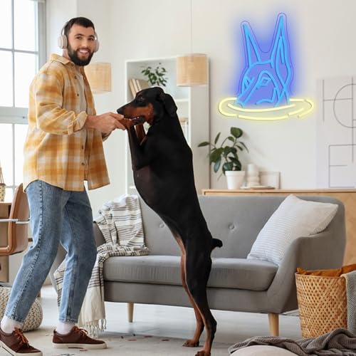 Doberman Dog Neon Sign for Wall Decor Usb Powered Doberman Swimming Led Light Sign Cool Neon Dog Light for Cafe Pet Shop Bar Birthday Party - style: Doberman Dog