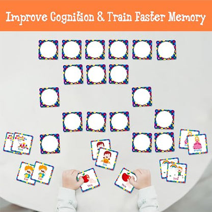 Hebayy Memory Matching Game, 72 PCS Grade K Sight Words Matching Cards for Kids, 36 Pairs Memory Cards, Educational Toy for Children to Learn Sight Words - style: Sight Words-B