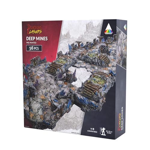 Dungeons & Lasers Prepainted Terrain Set for DND and Tabletop RPG Games - 5E Compatible with 28mm-32mm Scale Miniatures - Modular Design for Fast Assembly, Ages 14+