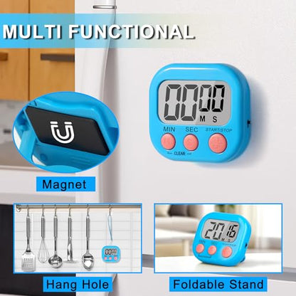 ZILLEEN Classroom Timer for Kids Teachers 2 Pack Digital Timers, Blue & Yellow - color: Blue & Yellow