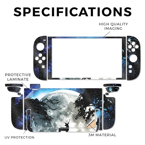Glossy Glitter Gaming Skin Compatible with Nintendo Switch 2 Console Only - Moonlight Deer - Premium 3M Vinyl Protective Wrap Decal Cover - Easy to Apply | Crafted in The USA by MightySkins - color: Moonlight Deer, size: Switch 2 Console Skin Only, style: