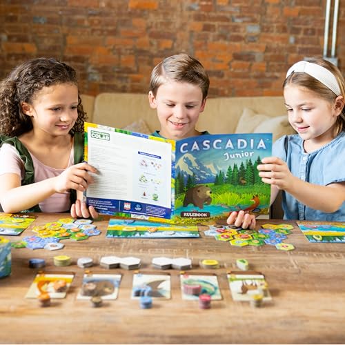 Cascadia Junior, Board Game for Kids Based on the Award-Winning Cascadia | 2-4 Players, Ages 6+, 30 Mins, Teaches Pattern Matching