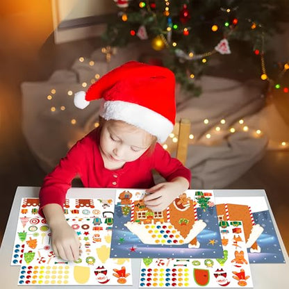 48PCS Make A Gingerbread House Stickers, Christmas Crafts for Kids Toddlers, Gingerbread House Craft Stickers, Christmas Activities Games for Kids Party Favors, 24 Finished Products - style: Gingerbread House 48 Sheets