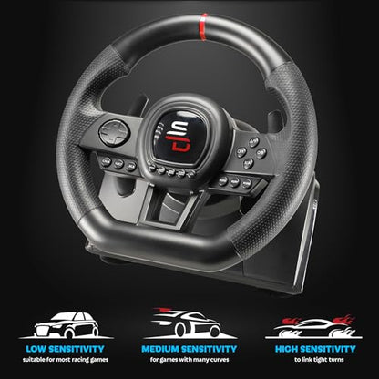SUBSONIC Superdrive - SV650 Racing steering wheel with pedal and paddle shifters for Xbox Serie X/S, Switch 2, Switch, PS4, Xbox One, PC