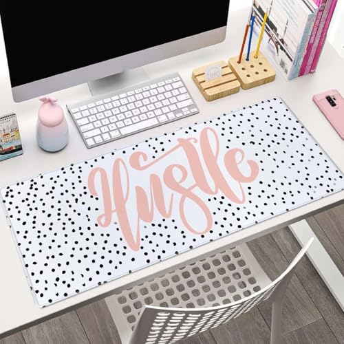 Hustle Gaming Mouse Pad, Extended Large Mouse Mat Desk Pad, Big Computer Keyboard Desk Pad, Stitched Edges Mousepad, 3mm Thick Long Non-Slip Rubber Base Mice Pad, 31.5 X 11.8 Inch - color: Hustle