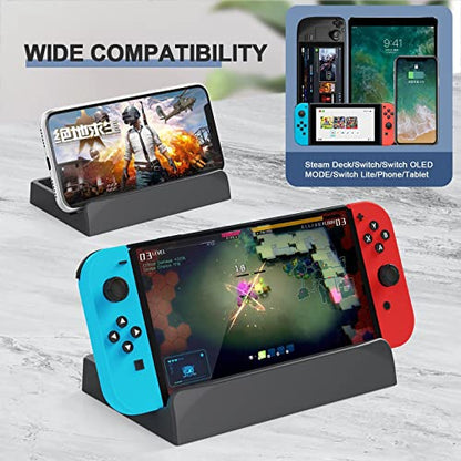 Stand Base for Valve Steam Deck Dock Accessories PC Console Game Handheld Gaming Holder Mount Bracket Black (3-Level Adjustable Angel)