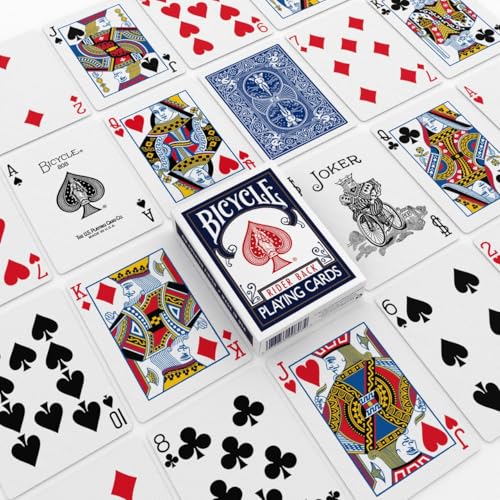 Bicycle Rider Back Playing Cards, Standard Poker Size Deck of Cards, Red & Blue (2 Pack), Classic Cards for Poker, Blackjack, Family Game Night & Card Games, Fun for All Ages | Air Cushion Finish, Over 140 years of trusted quality, Perfect for poker and b