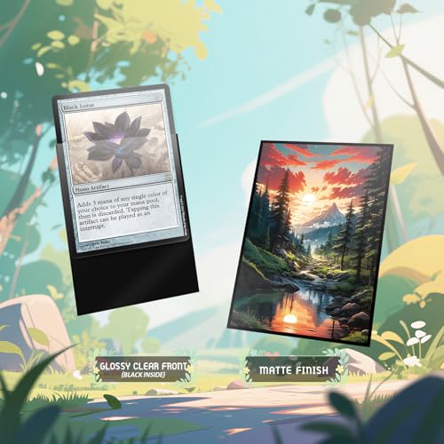 MTG Card Sleeves - Taiga(Red Green) - Fantasy Dual Lands Series - Ultra Clear Front & Matte Finish Back, 100 Count Standard Size TCG Art Sleeves for Magic The Gathering - color: Taiga(red Green)