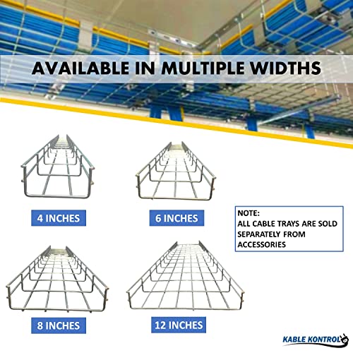 Kable Kontrol 2" Side Floor Bracket – Wire Mesh Cable Tray Support - Wire Mesh Tray Cable Management Rack Cable Basket, Zinc Plated Steel NEC Approved for Network, Fiber Optic, Cabling Accessory - size: 2" Side Floor Bracket