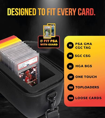PANOPPLY Slab Armor Graded Card Storage Box for Sports and TCG Card Slab Case for Graded Cards Holder Graded Card Holder PSA Slab Storage Zipper Strap Graded Card Storage Box PSA Case BGS SGC CGC