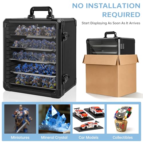 Miniatures Storage Case Miniatures Transport Case Aluminum Alloy Frame with Lock (Large Size) - size: Large