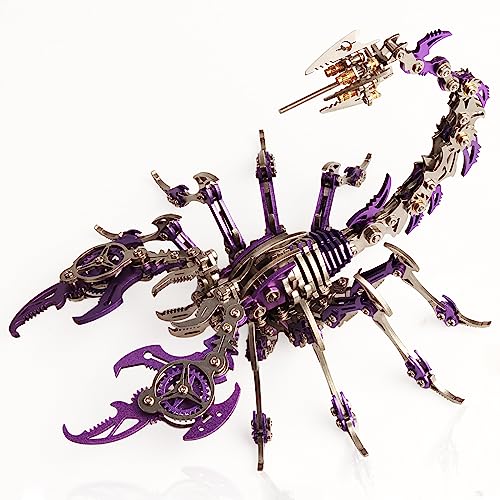 3D Metal Puzzles for Adults, Scorpion 3D Metal Model Kits to Build DIY Colorful 3D Puzzle Ornaments for Adults,Teens Birthday Christmas - color: Purple