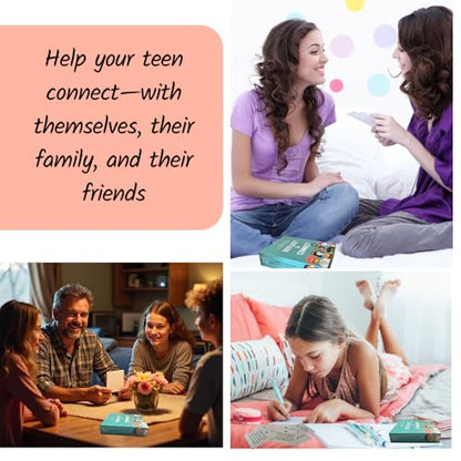 Conversation Cards for Teens – Motivational & Affirmation Quote Deck with Journal Prompts, Double-Sided with Display Stand | Therapy & Classroom Supplies for Teachers, Counselors & Parents