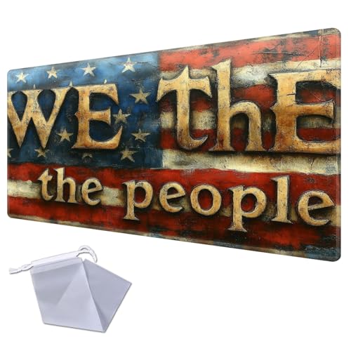 We The People TCG Playmat for TCG Playmat - USA 250th Anniversary Commemorative Edition, 1776-2026 Patriotic Card Game Mat, Anti-Slip Desk Pad Large Gaming Playmat Compatible with MTG - color: We the People, size: 17" x 14" Regular