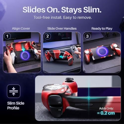 TNP Camouflage Red Silicone Case Cover Compatible with PlayStation Portal | Protective soft-grip shell for steadier handheld play; 1 flexible cover only, console and thumb grips not included - color: Camouflage Red