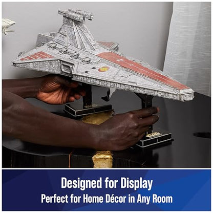 4D Build Star Wars Deluxe Venator-Class Star Destroyer 3D Model Kit, Star Wars Collectibles & Desk Decor, Adult Puzzle, Building Toys, 288 Pieces, 3D Puzzles for Ages 12 & Up - style: Deluxe Venator-Class Star Destroyer 288 pcs