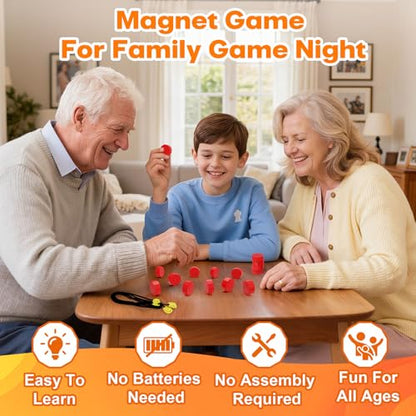 Magnet Game, Magnetic Game Chess Board Games for Kids 8-12, Magnet Game with String for Family Games Night, Fidget Toy for Kids and Adult, 2 Player Game (Magnetic Game with String) - style: magnetic game with string