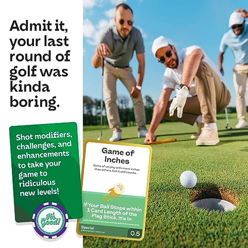 On-Course Golf Game - 100 Interactive Playable Cards - Perfect Golf Gift for Any Golfer - Ridiculous Multiplayer Game - 1-4 Players - All Skill Levels