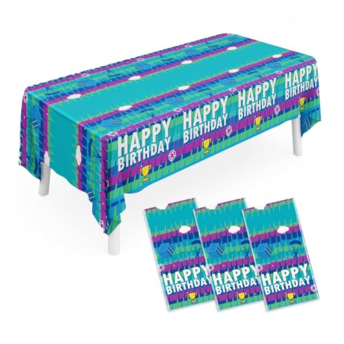 3pcs Video Games Theme Party Tablecloth Party Plastic Disposable | Rectangular Watercolor Video Games Table Cover Kids Boys Birthday Decorations 54"x108" - color: Video Games