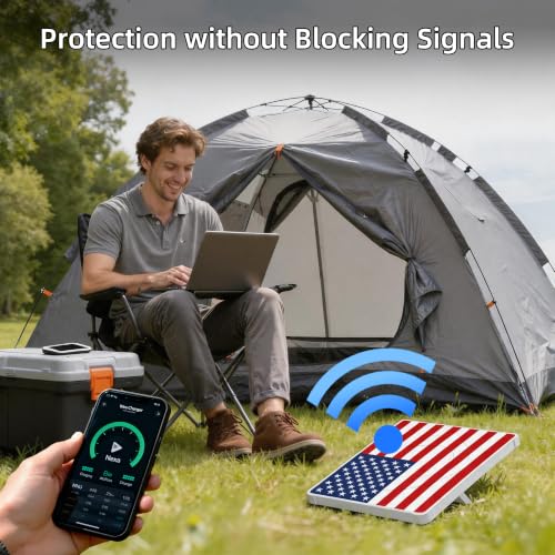 Starlink Mini Protective Cover, Hailproof Liquid Silicone Case, Flag | Waterproof Anti-Scratch Silicone Protective Cover, Starlink Mini Accessory for Roof Mount, Car & RV Camping - color: American Flag