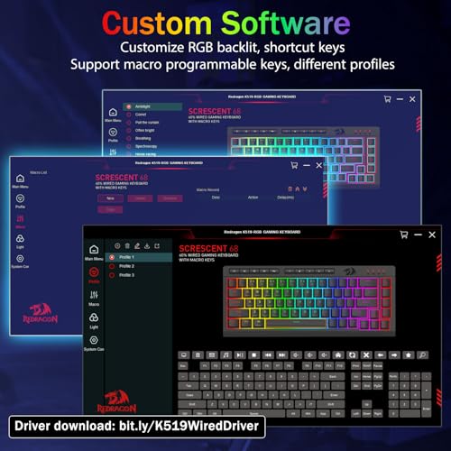 Redragon Wired Gaming Keyboard, RGB Backlit, 60% Compact Membrane Keyboard | Whisper-Quiet with Programmable Macro and Multimedia Keys, Anti-ghosting, Spill Resistant for Win/MAC/PS/Xbox