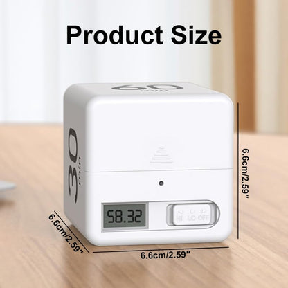 Gravity Sensor Flip Cube Timer Countdown Reminder Doing Time Management for Kitchen, Bedroom, Office, Living Room, Desk 15-20-30-60 Minutes (White) - color: White