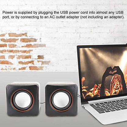 Computer Speakers USB Speaker Stereo 3.5mm Jack Wired Multimedia Speaker Computer Speaker for PC Monitor Desktop Laptop PC Computer Gaming Smartphones Tablets Projectors TVs(Dual Track)