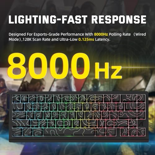 ATTACK SHARK X11 & X68 PRO HE Wireless Gaming Combo,Rapid Trigger Hall Effect Magnetic Switch 8K Keyboard,Ultra-Light 22K DPI PAW3311 Optical Sensor Mouse,RGB Backlit Tri-Mode with Coiled Cable-Black - color: Black