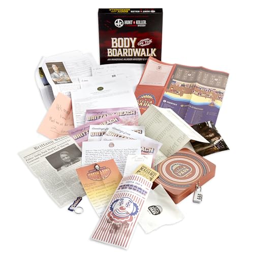 Hunt A Killer: Body On The Boardwalk, Catch the Amusement Park Killer, Interactive Unsolved Mysteries Game, Mystery Box for Game Night, Murder Mysteries Card, Puzzle & Board Games, For Ages 14 and up - style: Body On The Boardwalk