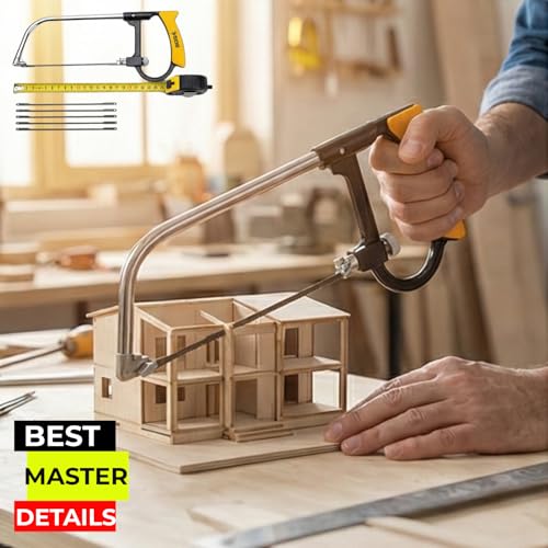 Power Path 7-Piece Multipurpose Mini Set – Precision Hand Saw Kit with Blades for Wood, Metal, and Plastic Cutting – Compact Hobby & DIY Coping Saw Tool Set