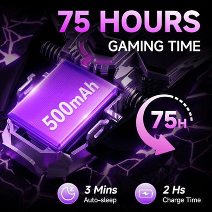 EWEADN G5 Tri-Mode Wireless Gaming Mouse, 12800 DPI Programmable Ergonomic Mouse with Metal Base for Stability, 500mAh Rechargeable, 8 Macro Buttons, Rapid Fire Key, RGB Backlit for FPS PC Mac - Black - color: Black