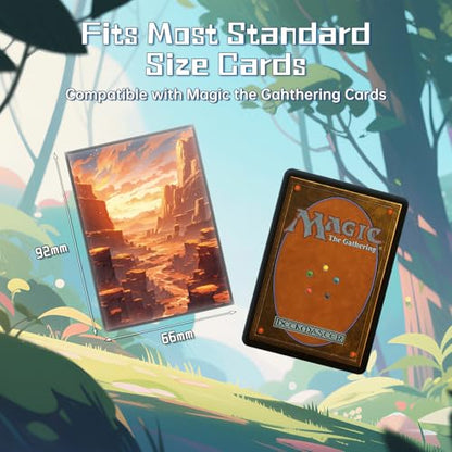 MTG Card Sleeves - Pleatau(Red White) - Fantasy Dual Lands Series - Ultra Clear Front & Matte Finish Back, 100 Count Standard Size TCG Art Sleeves for Magic The Gathering - color: Pleatau(red White)
