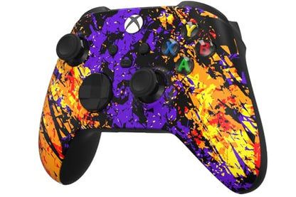 Custom Controllerzz Wireless Controller for Microsoft Xbox Series X/S & Xbox One - Custom Soft Touch Feel - Custom Series X/S Controller (X/S Inferno Galaxy) - color: X/S Inferno Galaxy