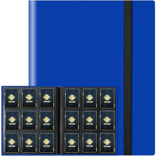 Trading Card Binder, Card Binder Album Folder Book Fit for MTG Baseball Football Sports Cards, Easy to Use Card Collection Binder (Navy Blue, 360 Pockets) - color: Navy Blue, size: 360 Pockets