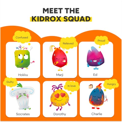 Kidrox Emotions Matching Game – Bilingual Memory Card Game in English & Spanish for Kids Ages 3+ | Learn & Mimic Emotions with Kidrox Squad | Premium Magnetic Box | 40 Tiles - style: Emotions