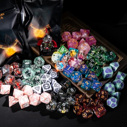 Mystery Dice Set D&D Resin Mystery DND Dice Set for Tabletop Games | Multi-Styles, DM Gift, for Dungeons and Dragons Role Playing Games - color: Mystery-resin