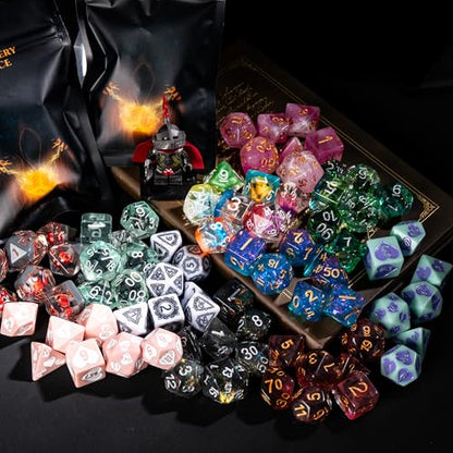 Mystery Dice Set D&D Resin Mystery DND Dice Set for Tabletop Games | Multi-Styles, DM Gift, for Dungeons and Dragons Role Playing Games - color: Mystery-resin