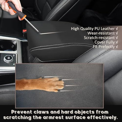 ramuel Center Console Armrest Cover for Ford Explorer 2020-2025 | Anti-Scratch ，Non-Slip ，PU Leather ，Easy Install - size: for Explorer 6th Gen