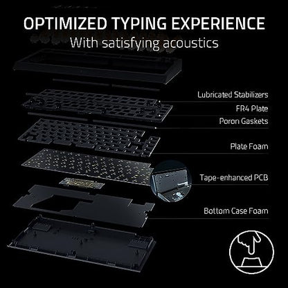 Razer BlackWidow V4 75% Mechanical Gaming Keyboard: Hot-Swappable Design - Compact & Durable - Orange Tactile Switches - Chroma RGB - MF Roller & Media Keys - Comfortable Wrist Rest - Black (Renewed) - color: black / black